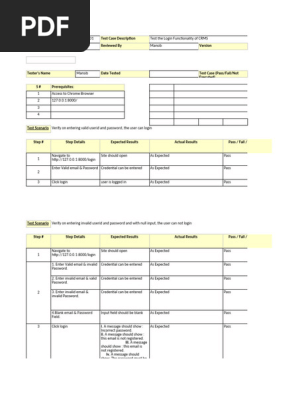 Test Case Template