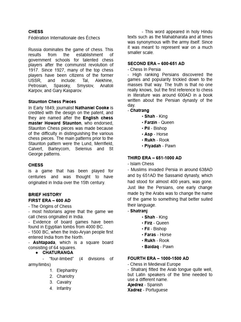 CHESS | PDF | Chess | Traditional Board Games