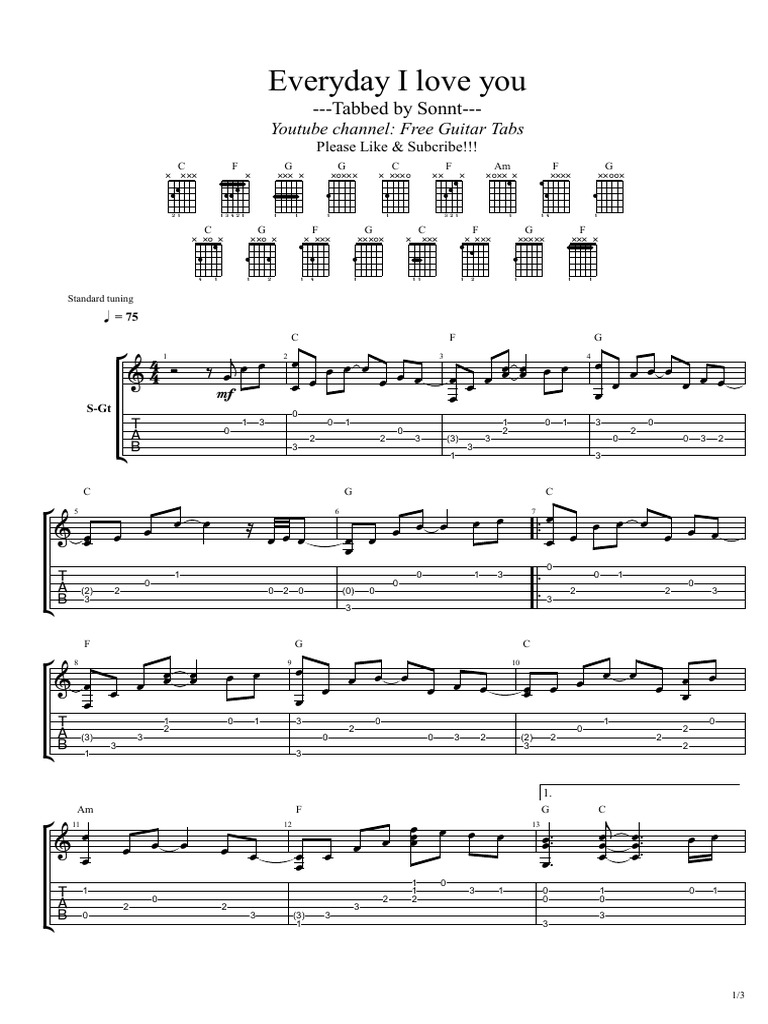 Everyday I Love You Chords & Lyrics | PDF