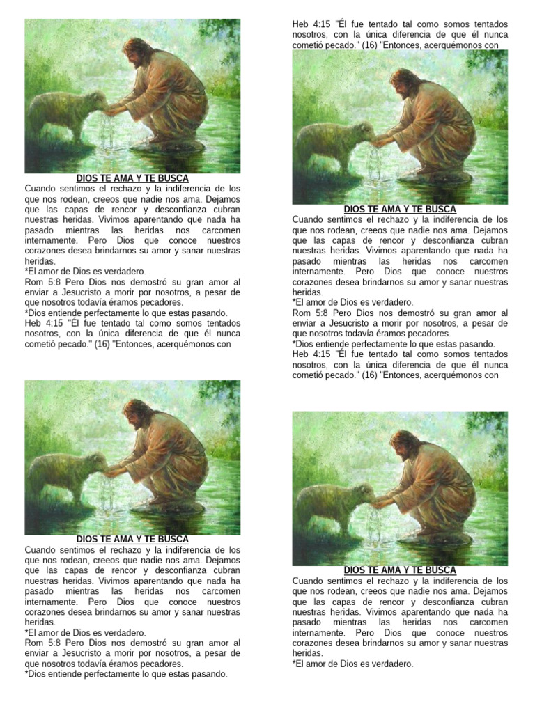Dios Te Ama y Te Busca | PDF | Amor | Pecado