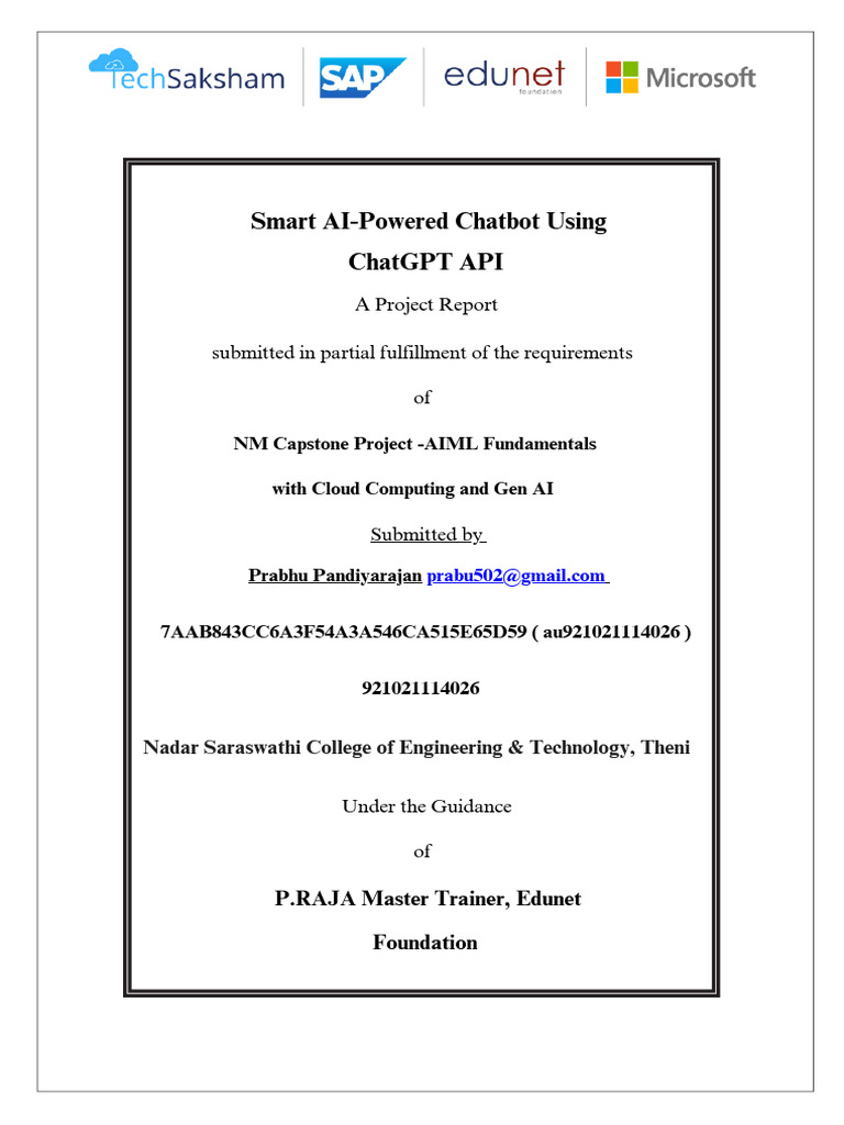 AI Chatbot Development with ChatGPT API | PDF | Software Testing ...