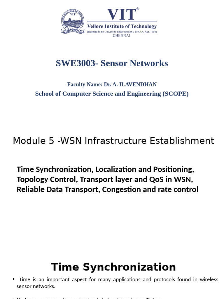 Time Synchronization in Sensor Networks | PDF | Computer Network ...