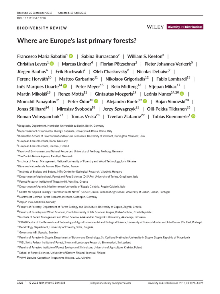 Mapping Europe's Primary Forests | PDF | Receiver Operating ...