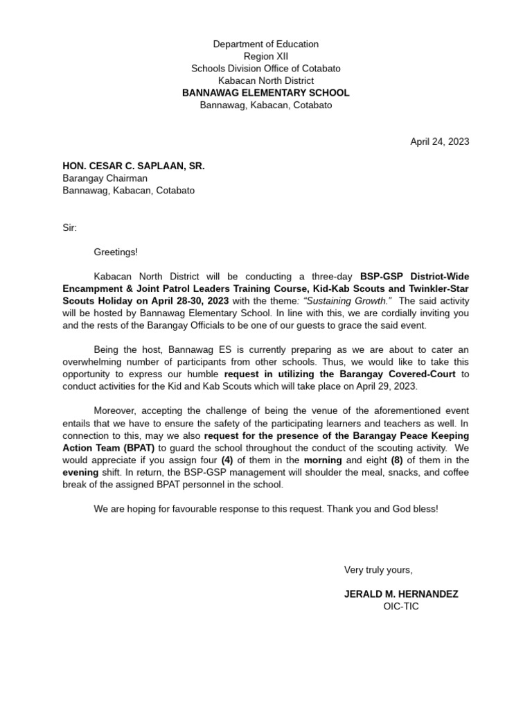 BSP Letter | PDF