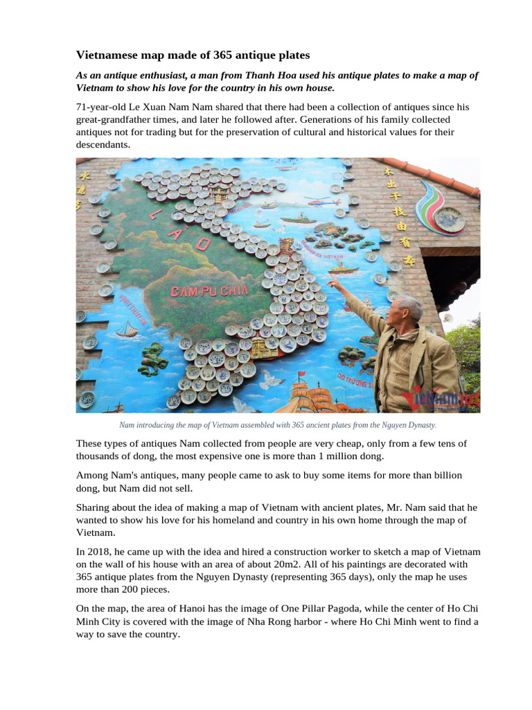 Vietnamese Map Made of 365 Antique Plates | PDF | Social Science | Art