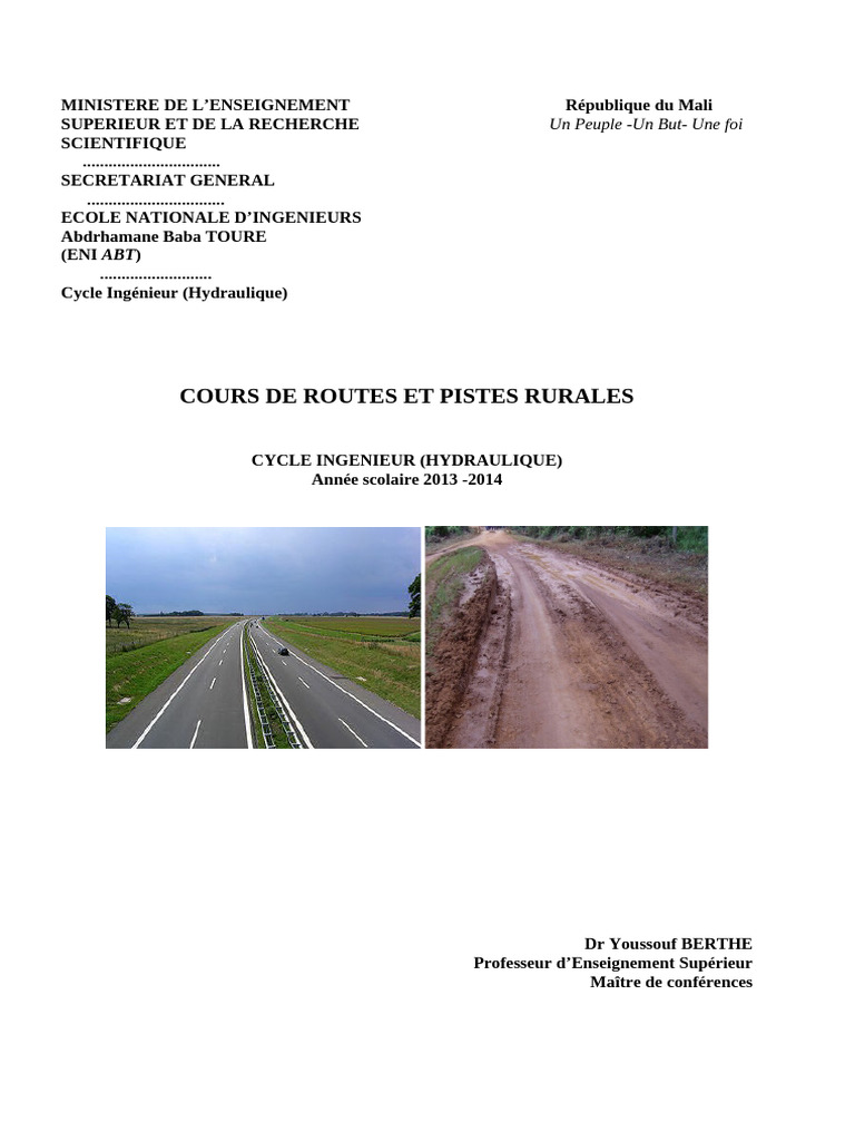 Généralités sur routes et pistes rurales | PDF | Route | Véhicules
