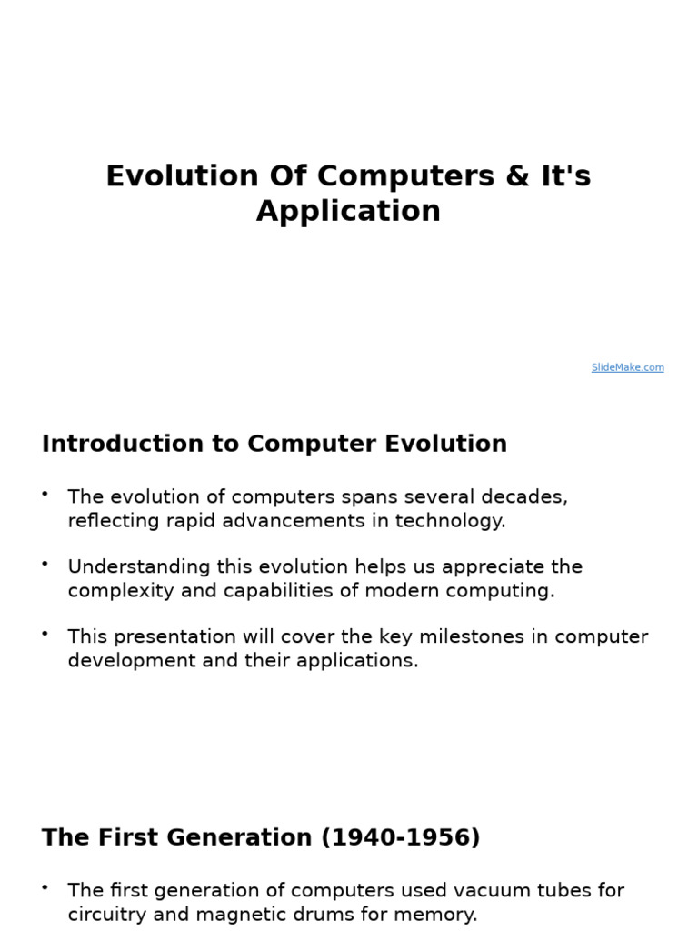 Evolution of Computers & It's Application | PDF | Computing | Cloud ...