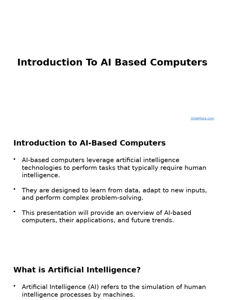 Overview of AI-Based Computers | PDF | Artificial Intelligence ...