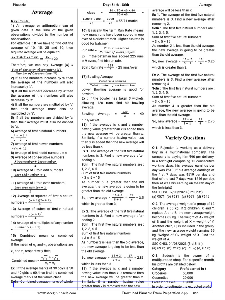 Understanding Averages and Calculations | PDF