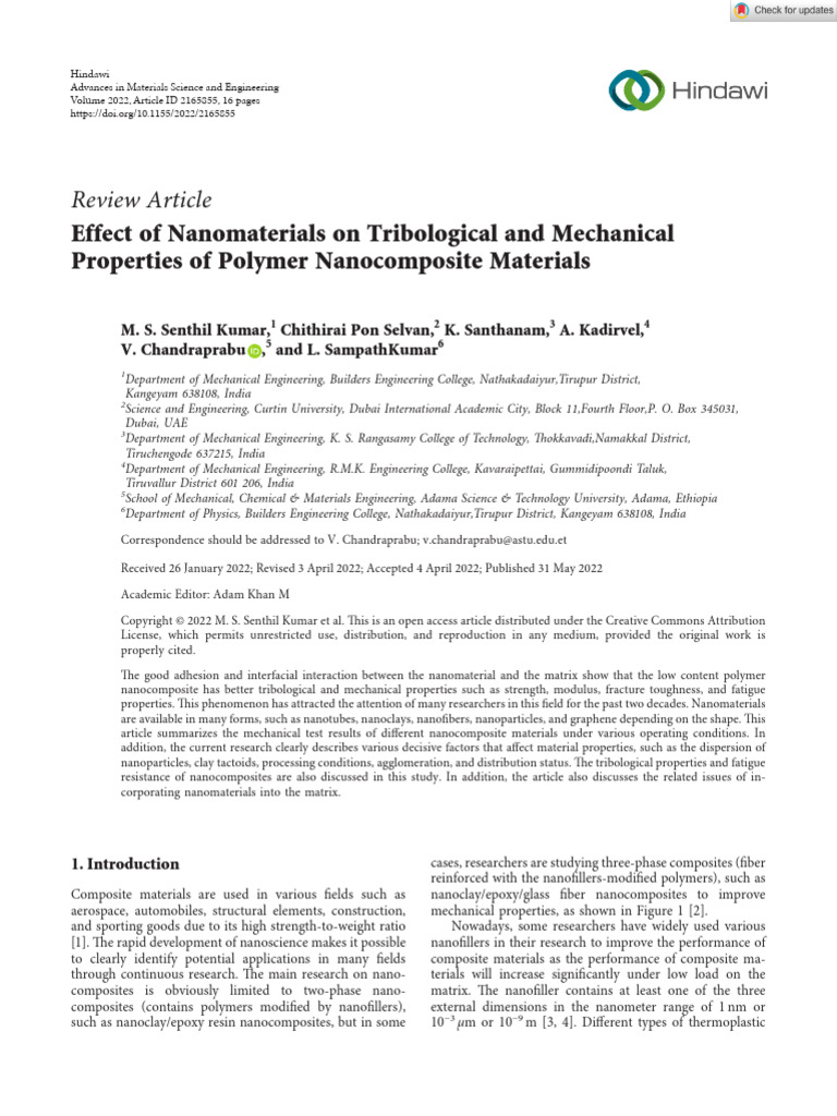 Effect of Nanomaterials On Tribological and Mechanical Properties of ...