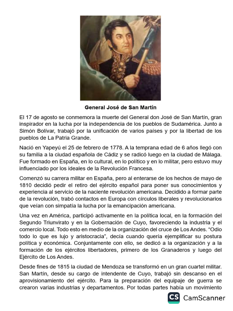 Legado del General San Martín en la Independencia | PDF | Perú ...