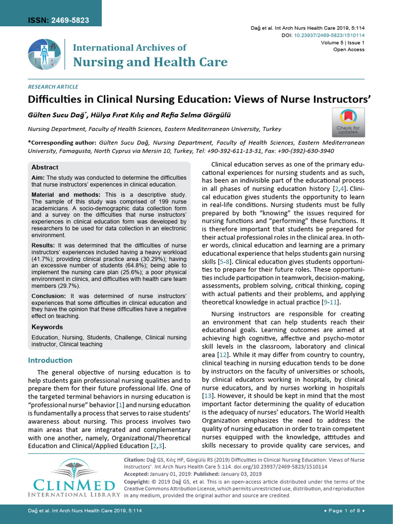 International Archives of Nursing and Health Care Ianhc 5 114 | PDF ...