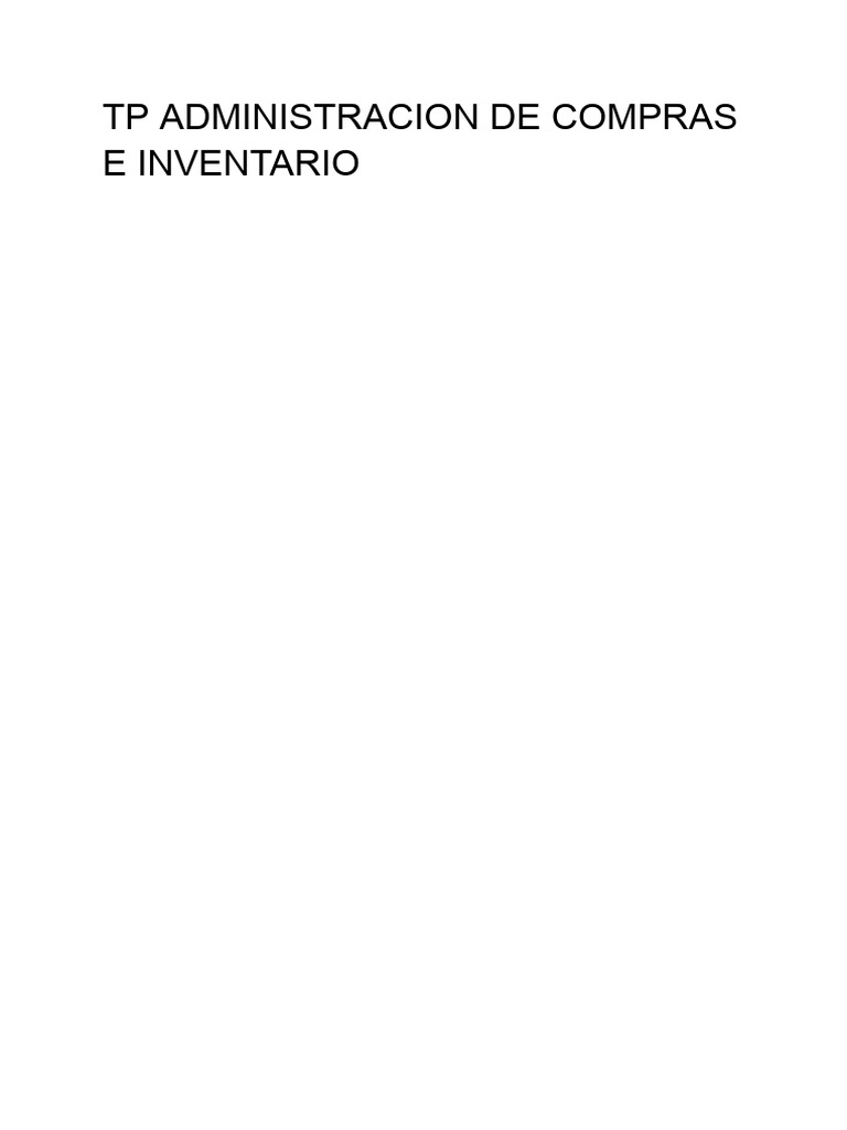 TP Administracion de Compras e Inventario | PDF | Bayer