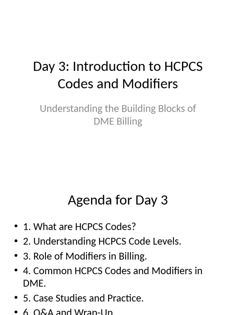 HCPCS Codes & Modifiers for DME Billing | PDF | Business | Finance ...