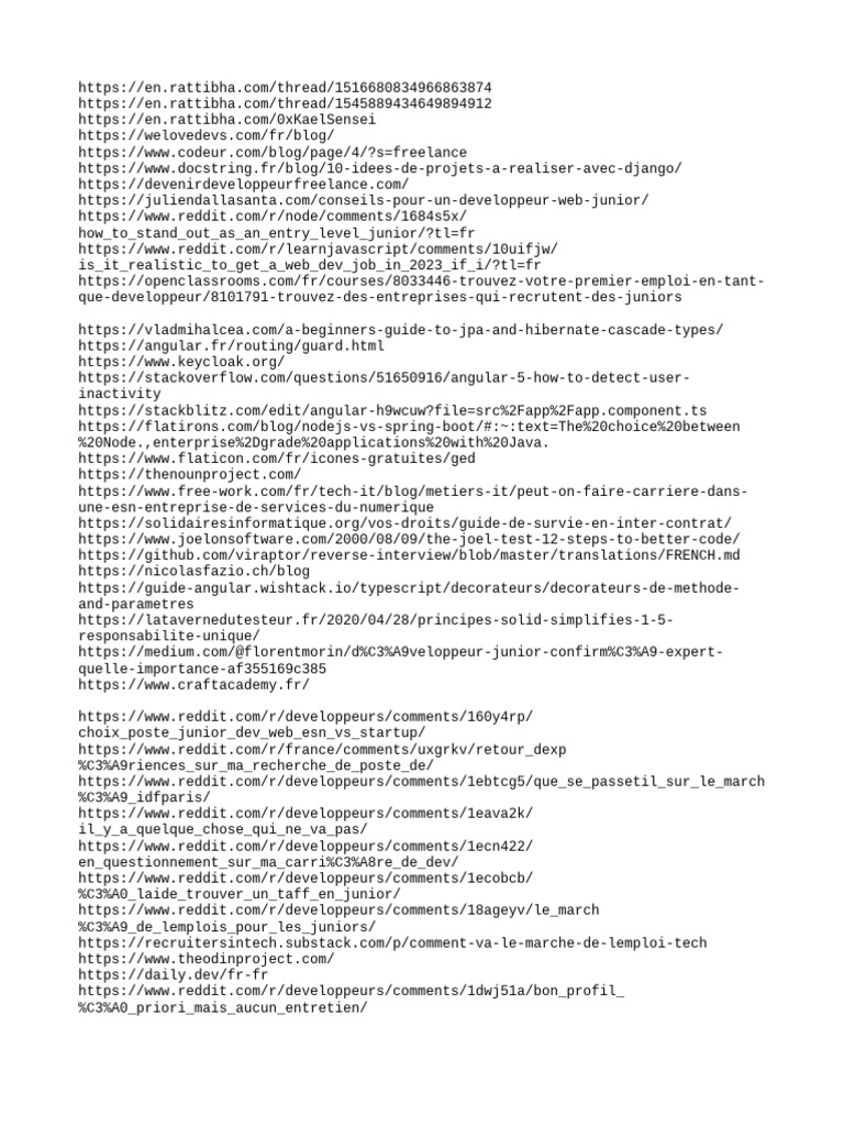 Essential Resources for Junior Developers | PDF