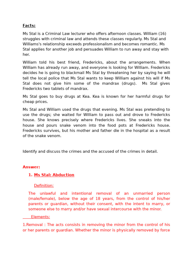 Example Type of Question. | PDF | Burglary | Consent