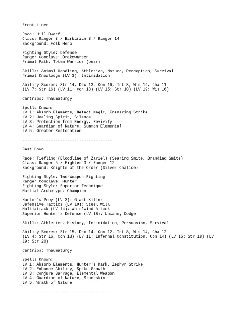 Rangers | PDF | Dungeons & Dragons