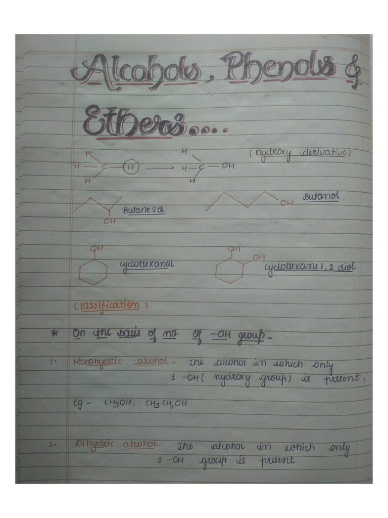 Alcohols, Phenols and Ethers - PDF 1 | PDF