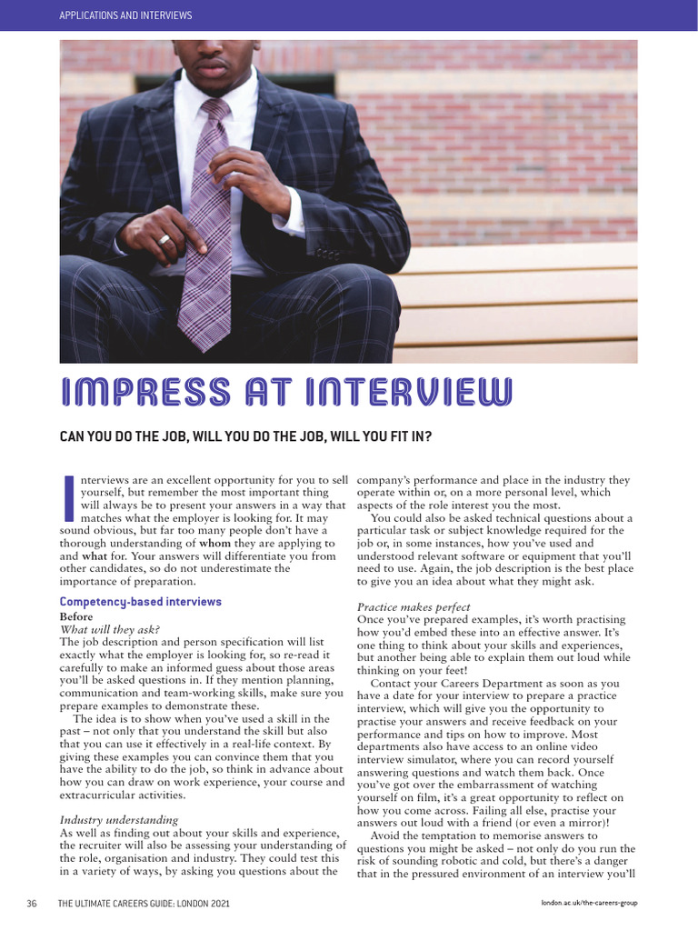 Impressing Interviewers Effectively | PDF | Body Language | Motivation