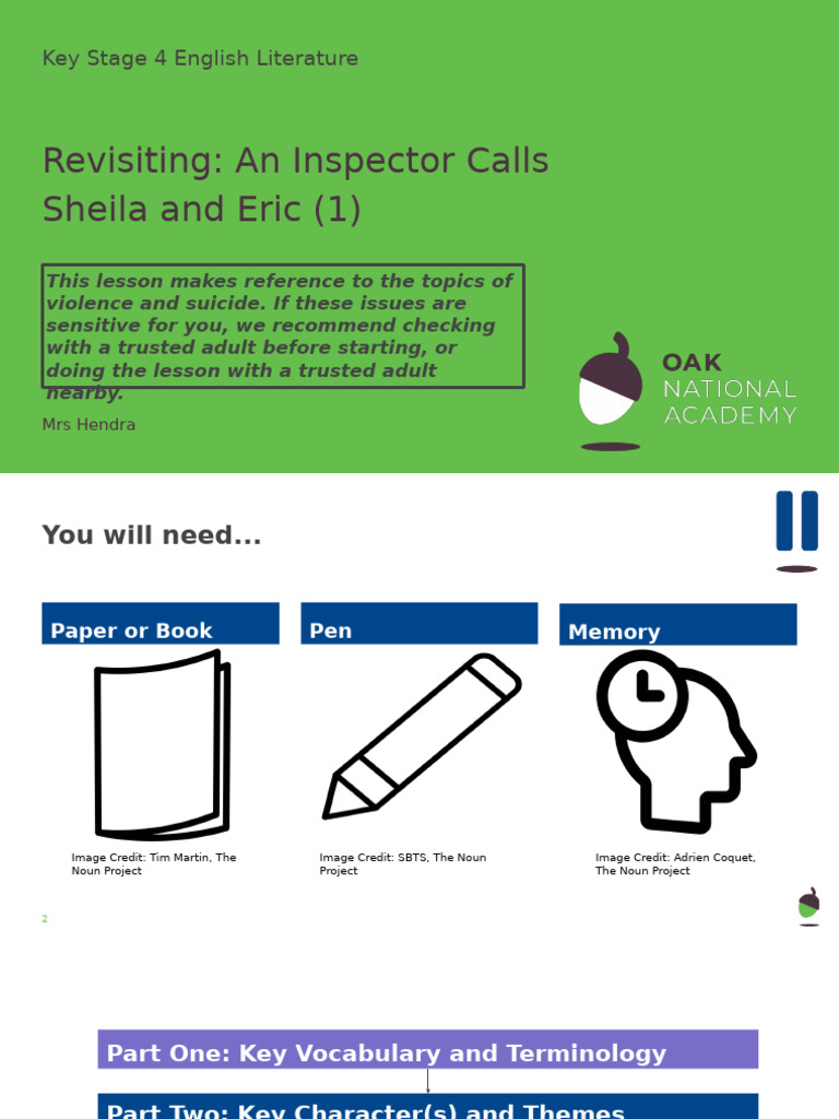 An Inspector Calls: Sheila and Eric Analysis | PDF | Vocabulary | Sympathy