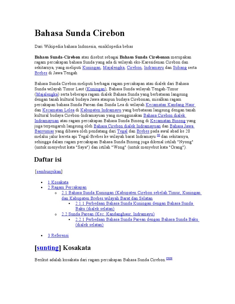 Bahasa Sunda Cirebon Bahasa Sunda Cirebon