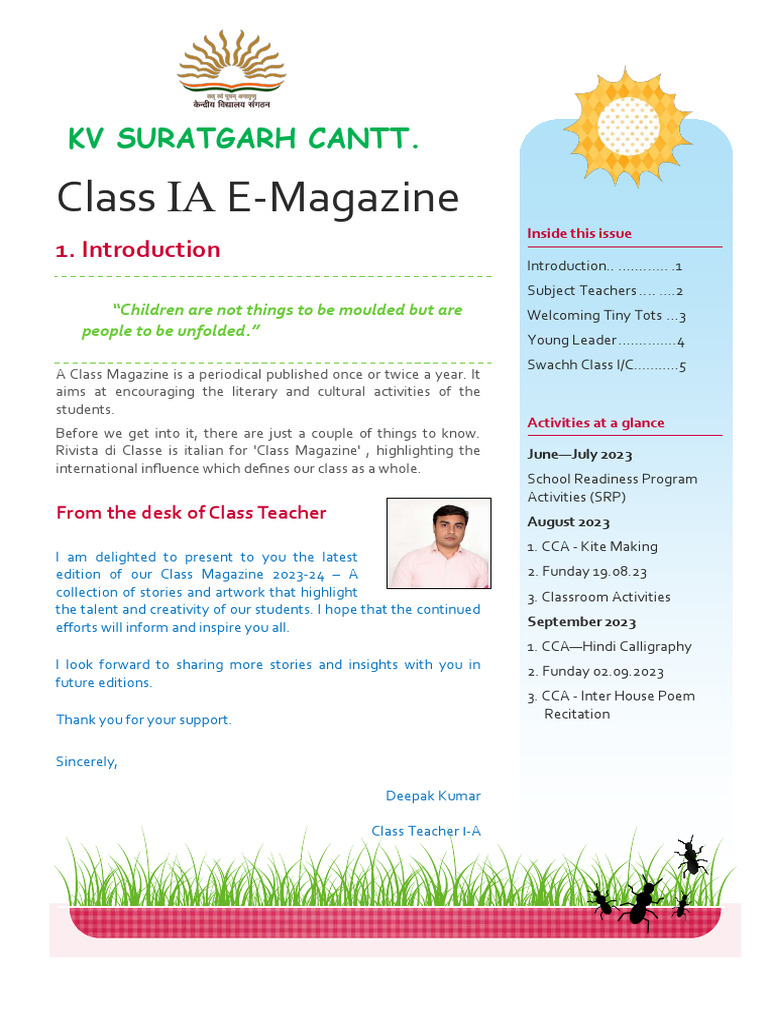 KV Class I-A Magazine 2023-24 | PDF