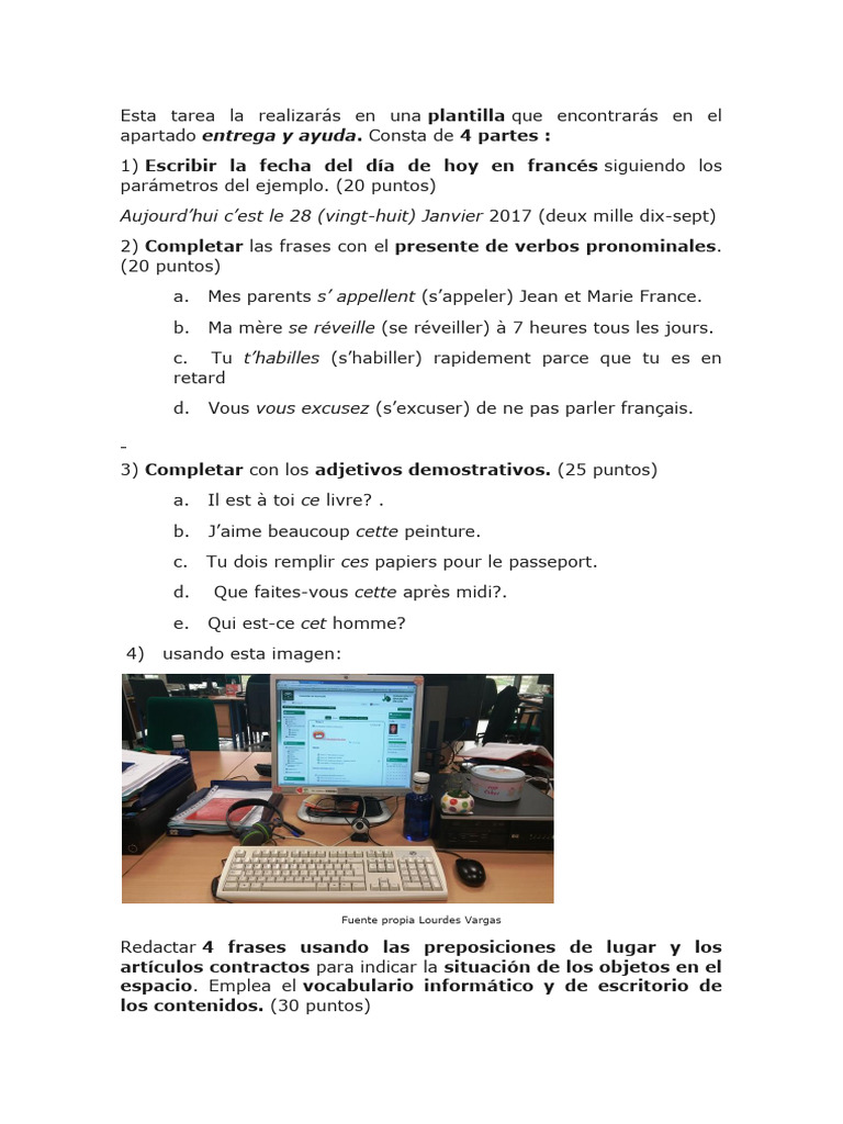 Exercice de français : verbes et prépositions | PDF