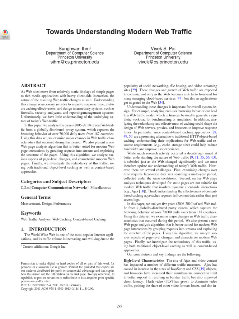 Towards Understanding Modern Web Traffic | PDF | World Wide Web ...