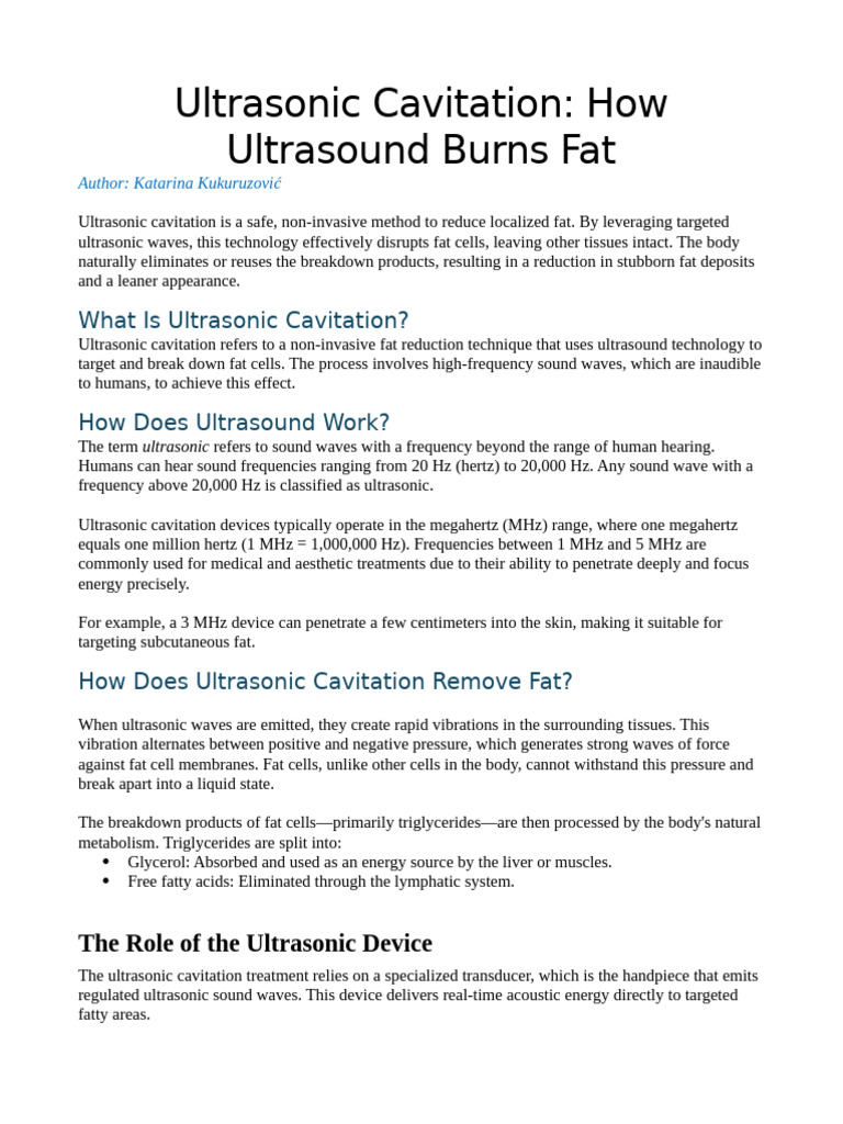 Ultrasonic Cavitation | PDF | Ultrasound | Hertz