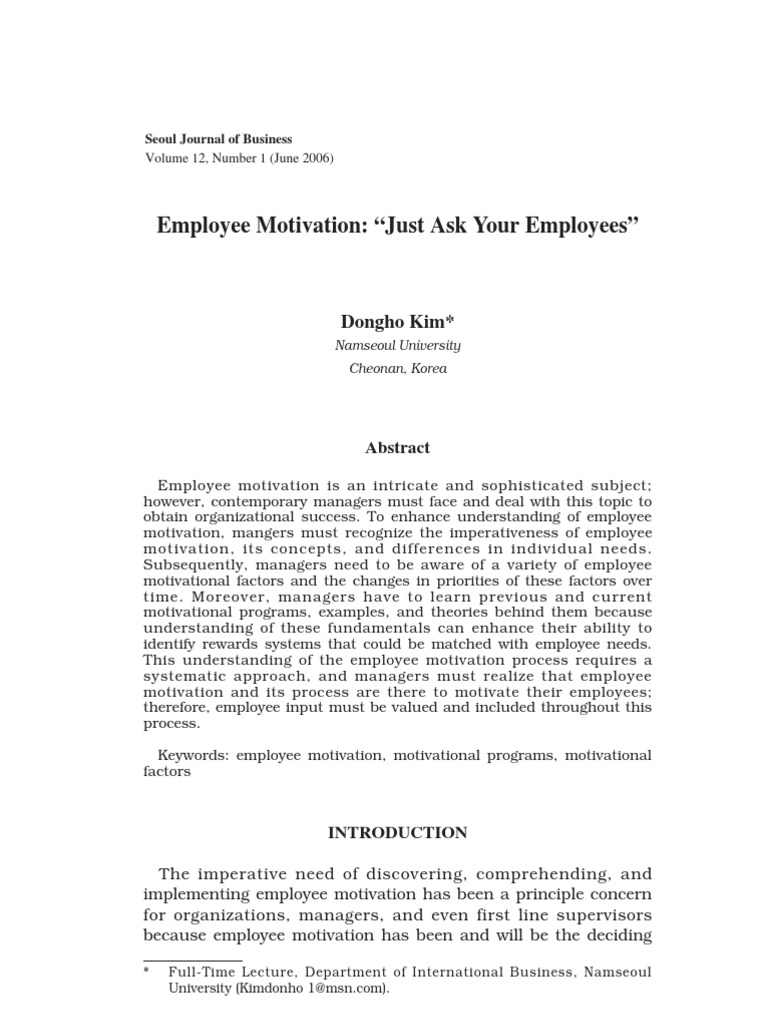 Understanding Employee Motivation Factors | PDF | Motivation | Motivational