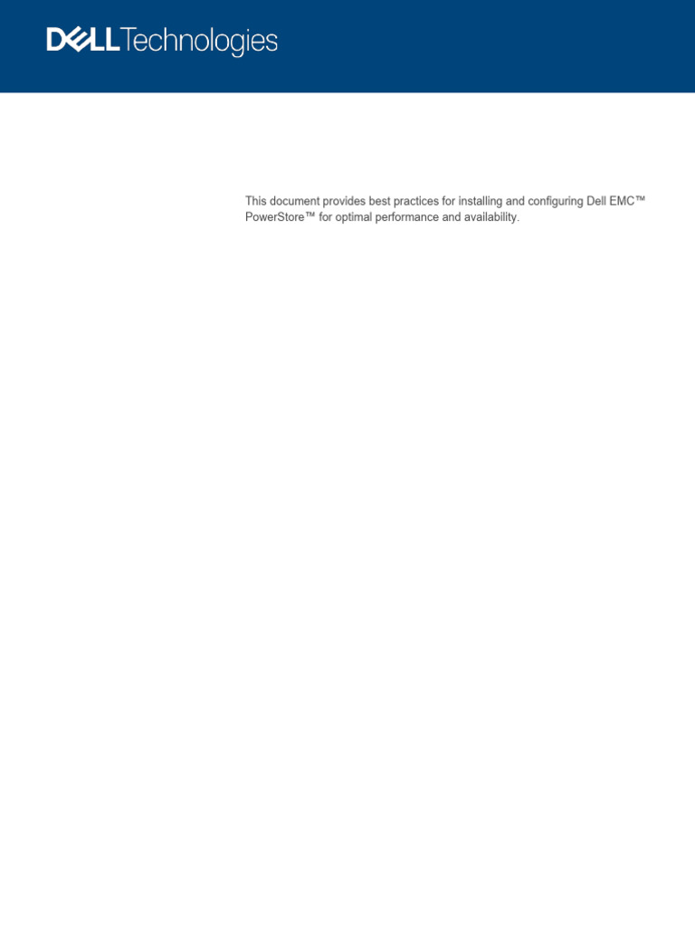 Dell EMC PowerStore Best Practices Guide v2.0 | PDF | Computer Data ...