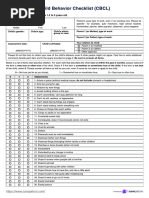Beck Youth Inventory (BYI) Scoring | PDF