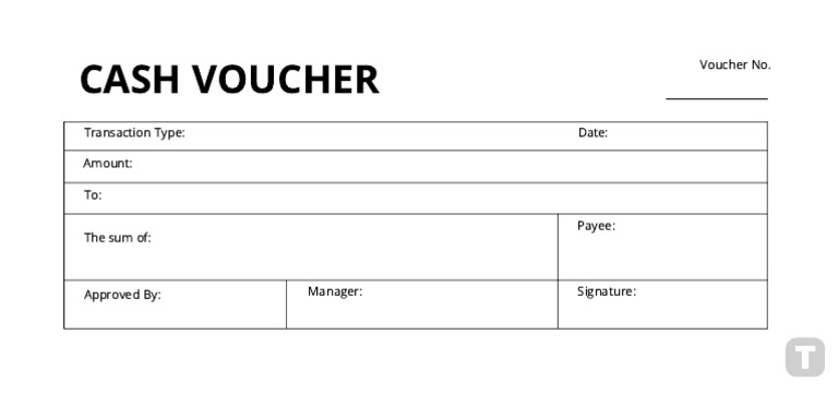 Printable Cash Voucher Template | PDF