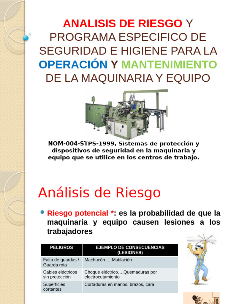 Seguridad y Riesgo en Maquinaria Industrial | PDF | Riesgo | Higiene