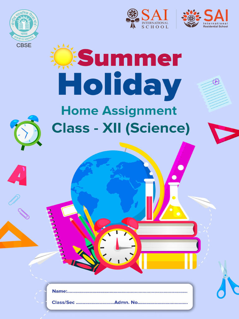 Class XII Holiday Assignment 2024 | PDF | Electric Field | Text File