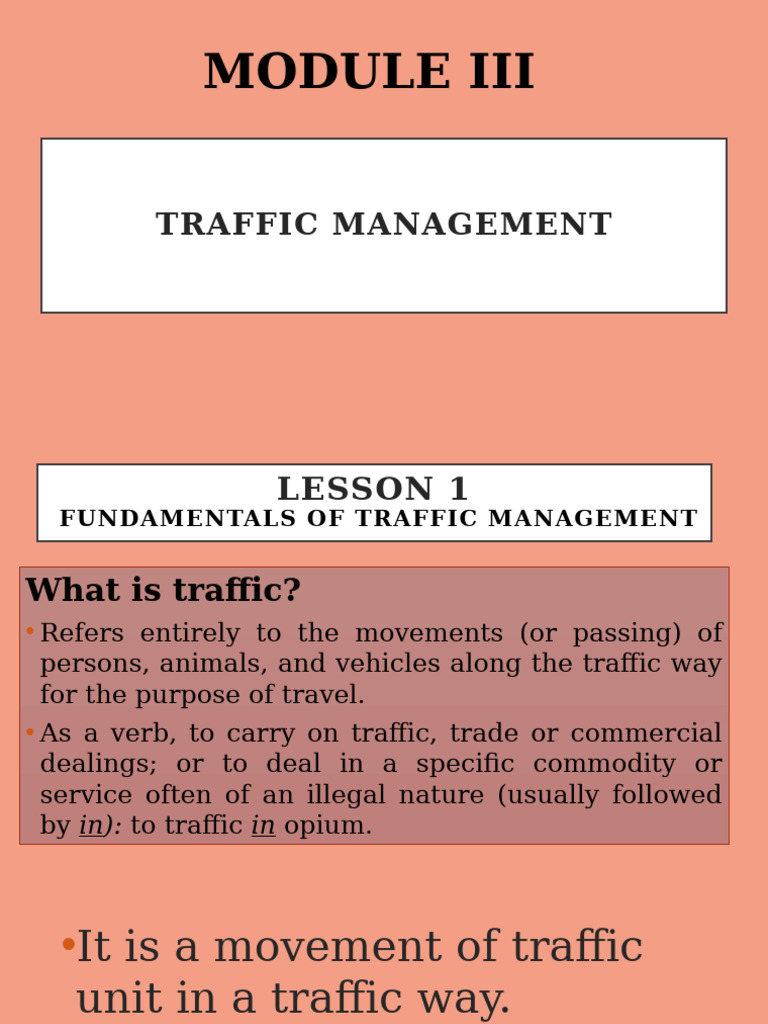 Traffic Mgt. Module 2 | PDF | Traffic | Road Traffic Safety
