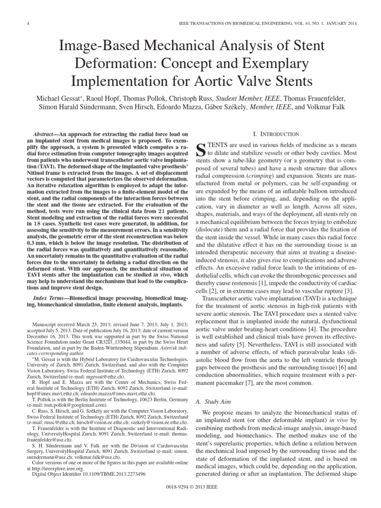 Image-Based Mechanical Analysis of Stent Deformation: Concept and Exemplary Implementation For ...