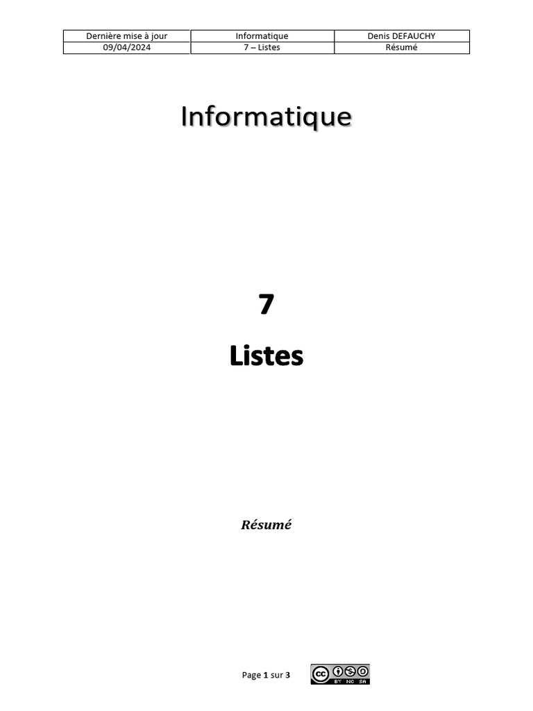 Manipulation des listes en Python | PDF | Informatique | Programmation ...