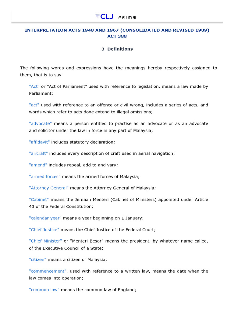 Wallachs Interpretation Act