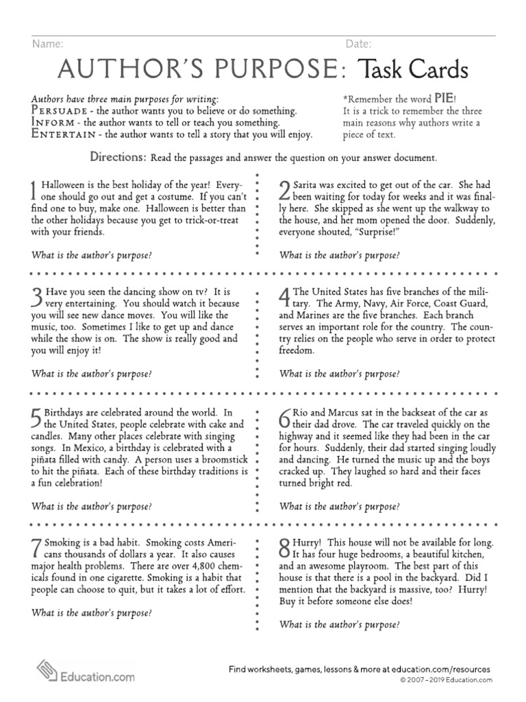 Author's Purpose | PDF