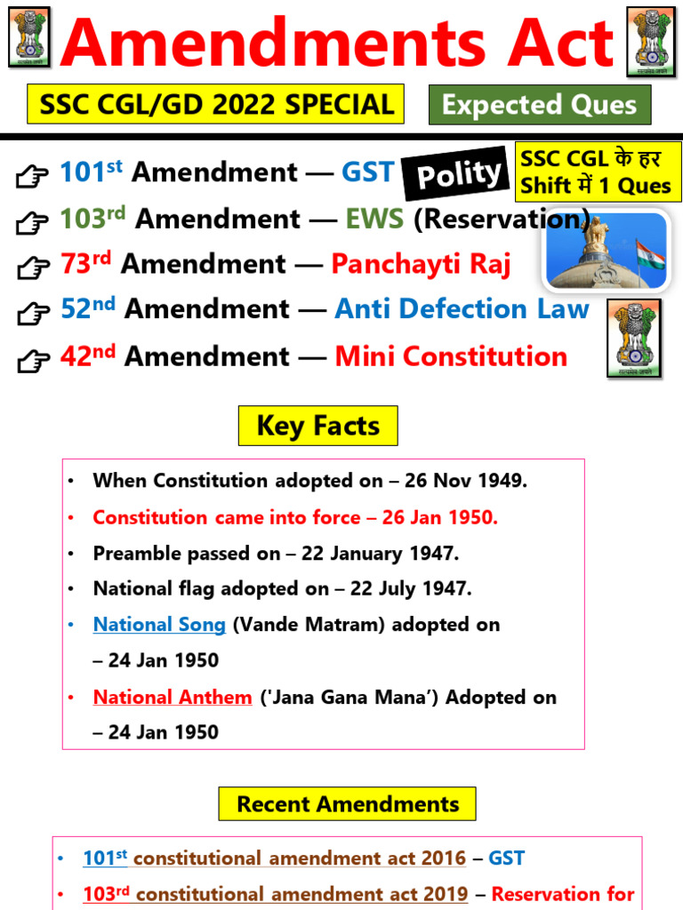 Overview of Major Constitutional Amendments | PDF | Political Law ...