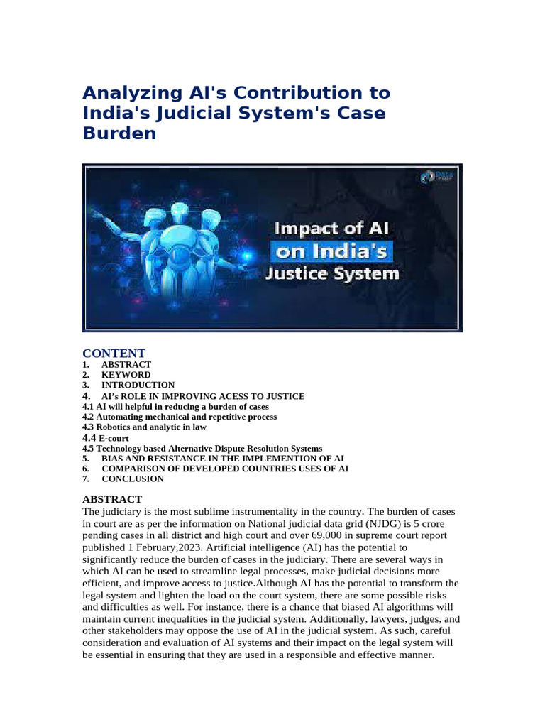 Impact of Ai in Judiciary | PDF | Artificial Intelligence ...