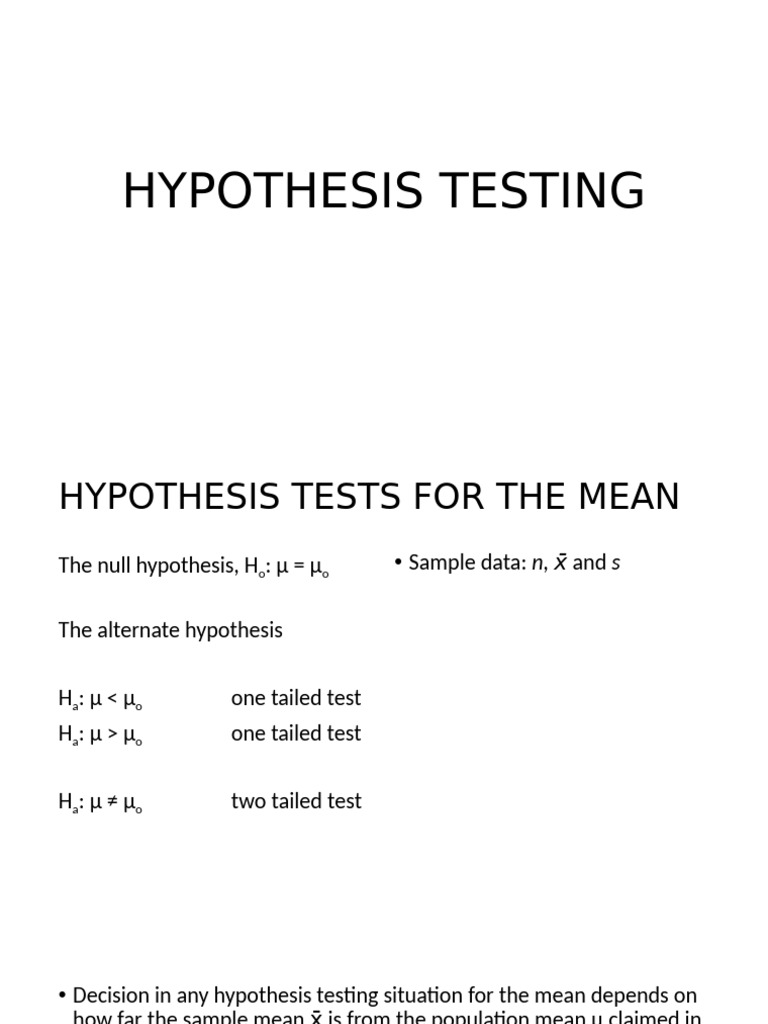 hypotesting | PDF | Statistical Significance | Type I And Type Ii Errors