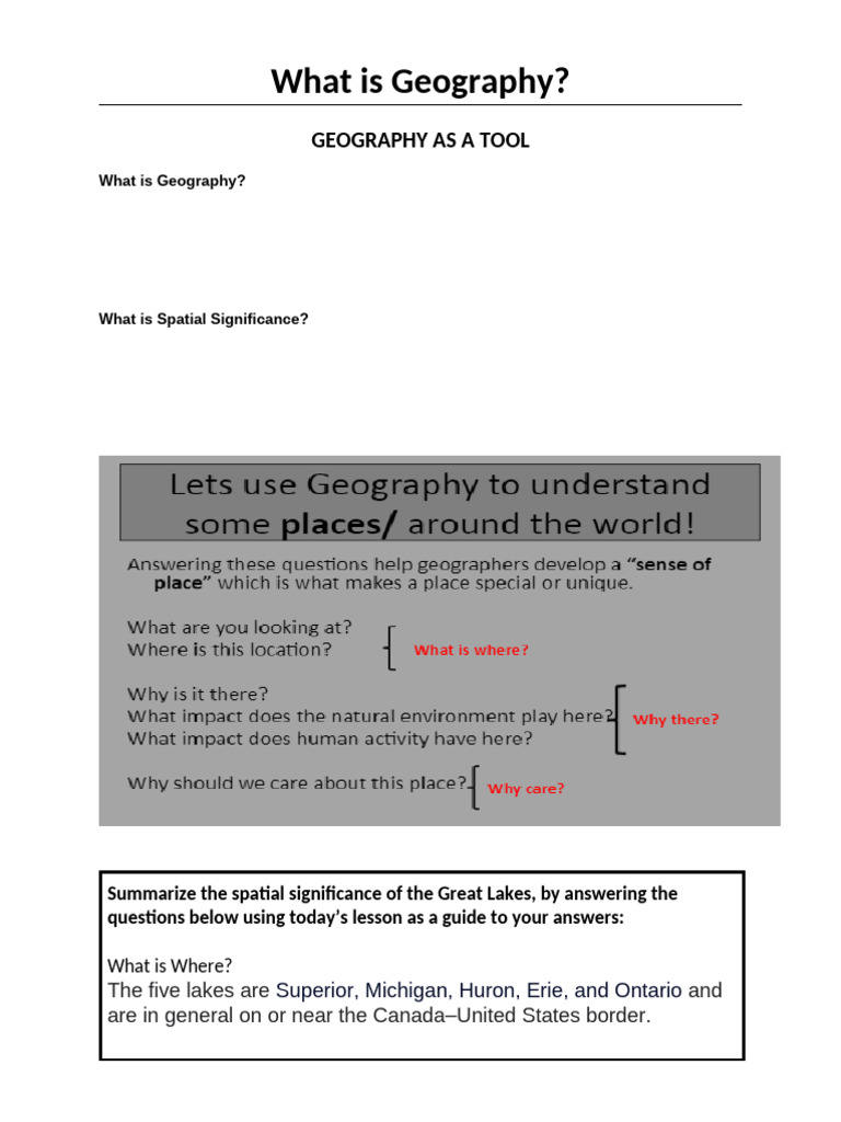 What Is Geography Worksheet | PDF