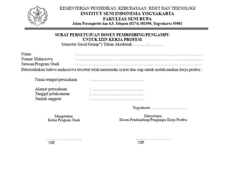 Form Persetujuan KP | PDF | Karier & Perkembangan