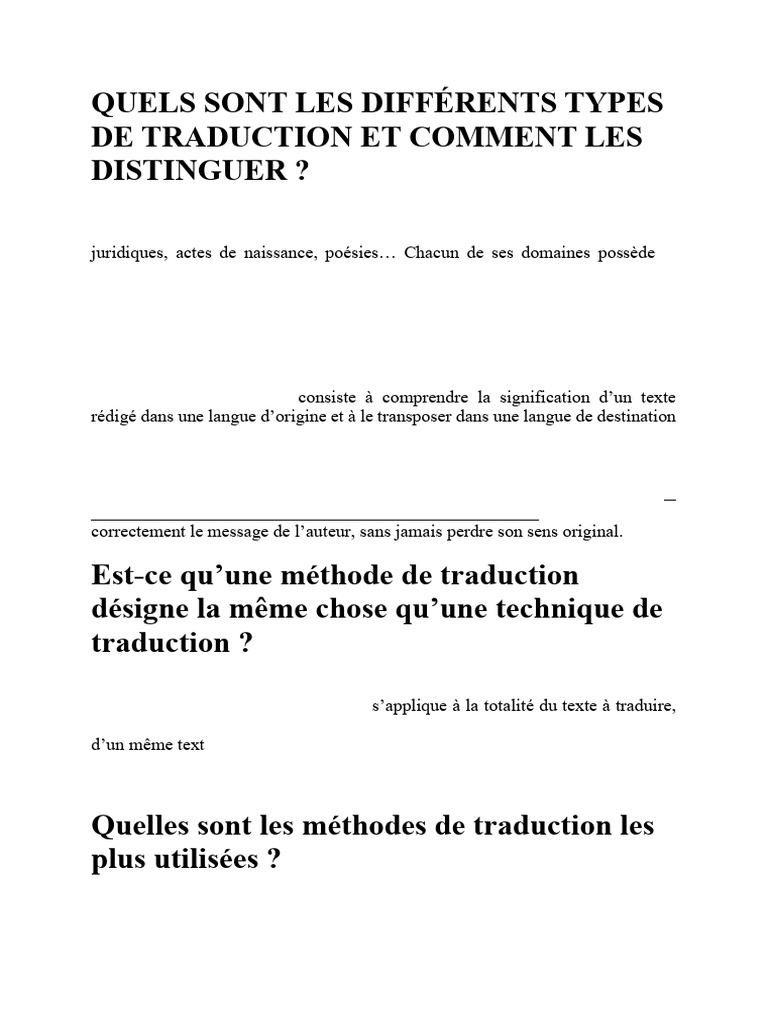 Types et méthodes de traduction expliqués | PDF | Traductions | Grammaire