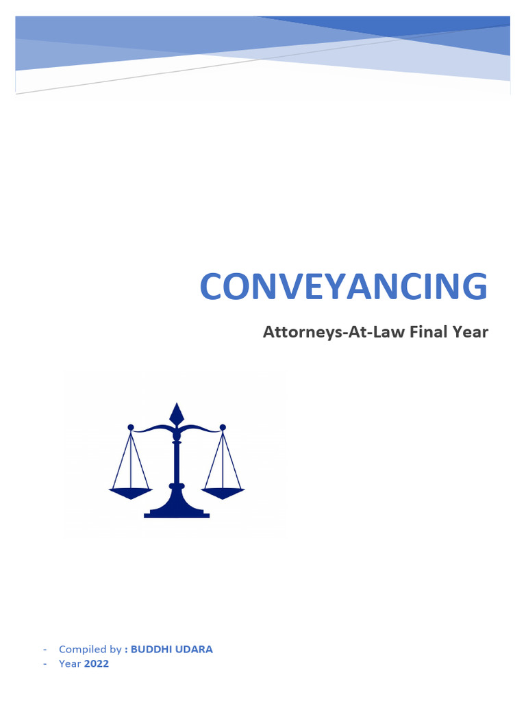 Conveyancing Law Notes for Attorneys | PDF | Notary Public | Deed