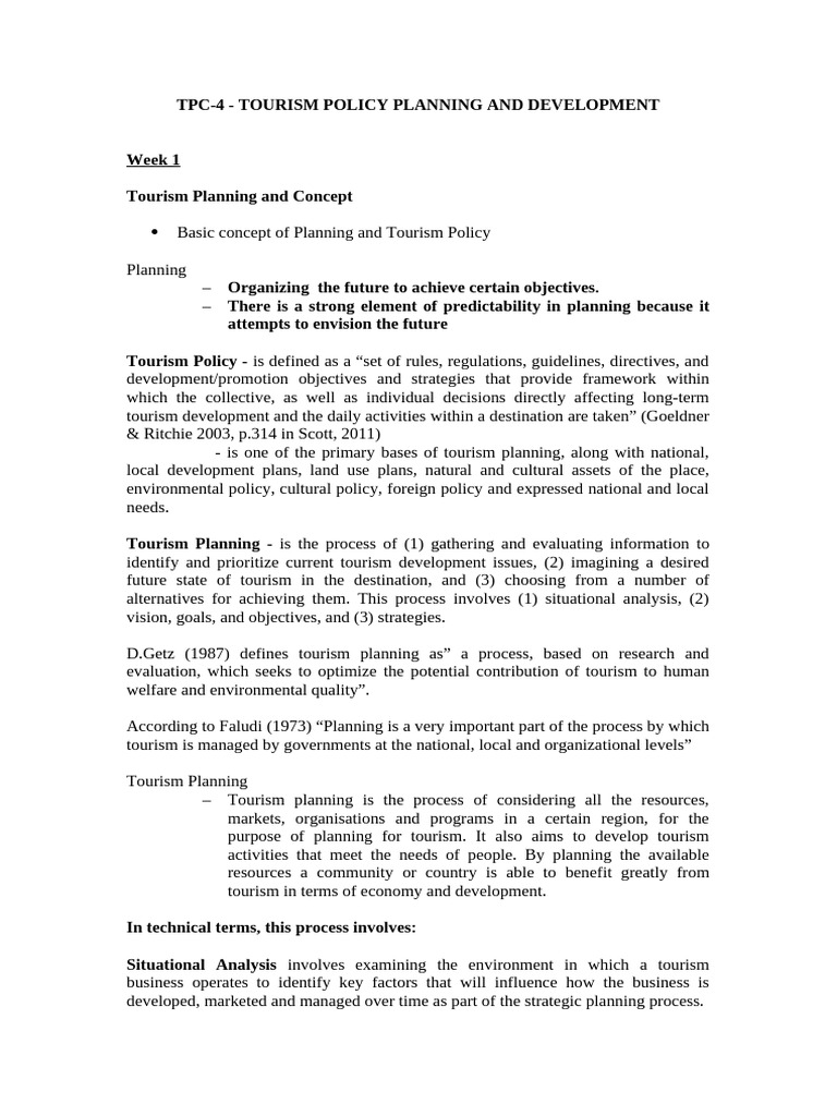 TPC 4 Tourism Policy Planning and Development Handout | PDF | Tourism ...
