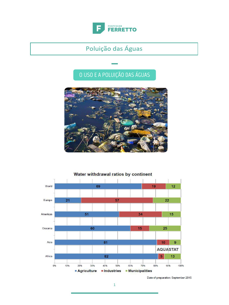 Poluição das Águas e Saneamento no Brasil | PDF | Águas residuais ...