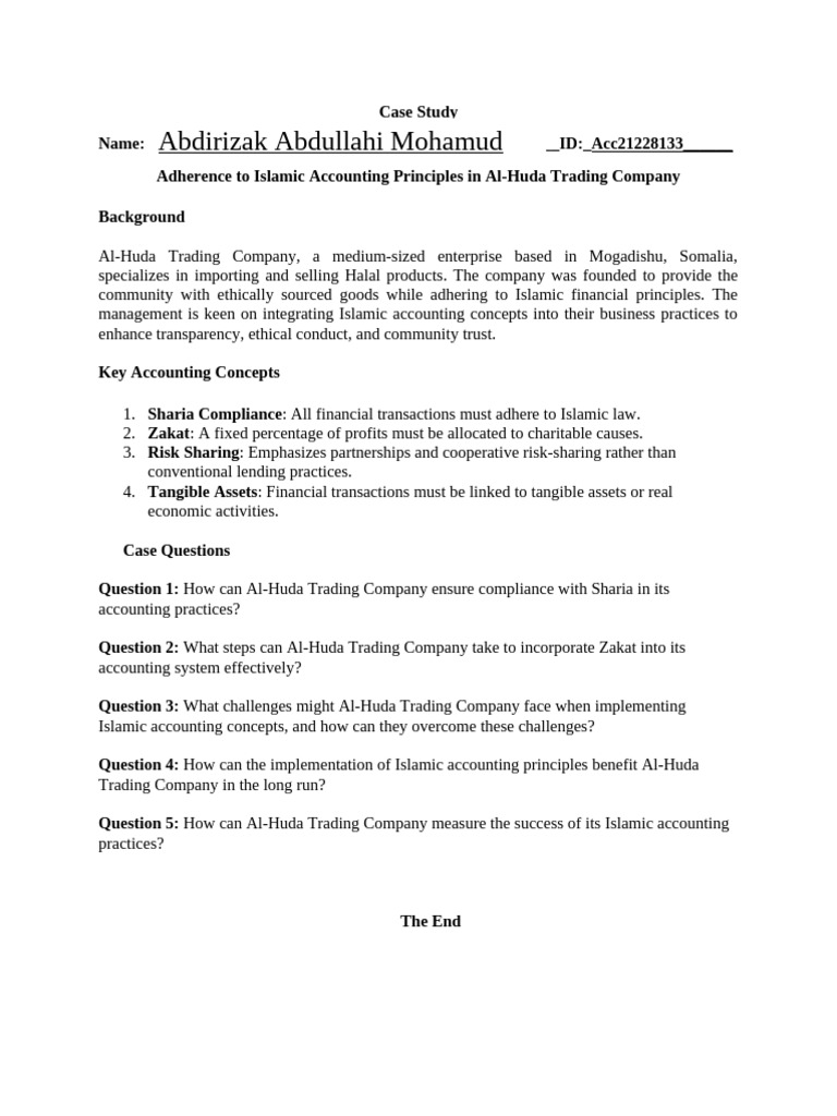 Case Study Pdf Islamic Banking And Finance Audit